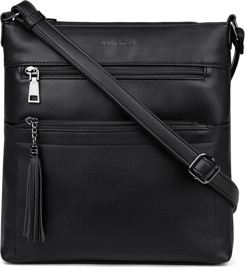 MASINTOR Crossbody Purses for Women, Multi Pocket Casual Crossbody Bag, Adjustable Strap Shoulder Bag with Tassel - Image 1
